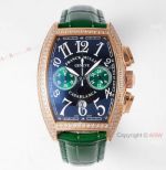 Franck Muller Geneve Casablanca Bust Down Rose Gold Watches Replica Green Small Dial